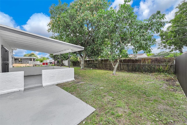 view of yard with a patio