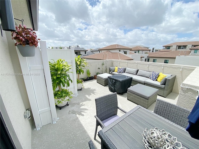 view of patio with an outdoor living space