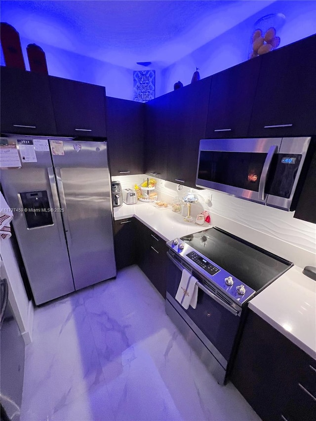 kitchen with appliances with stainless steel finishes