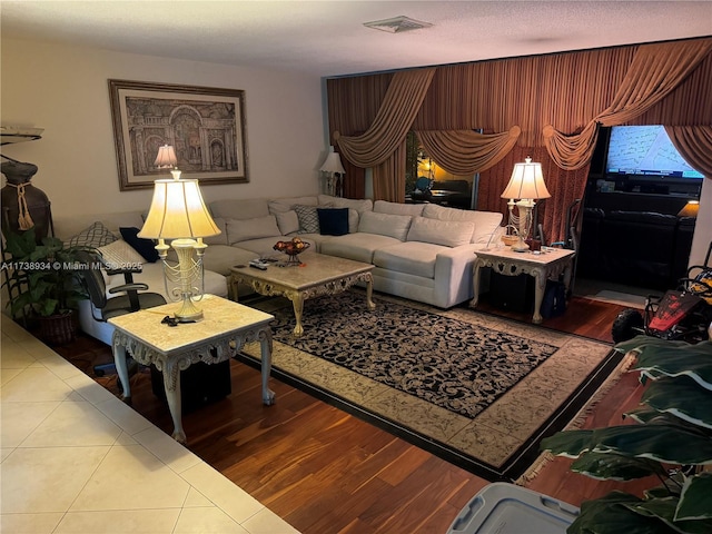 living room featuring hardwood / wood-style floors