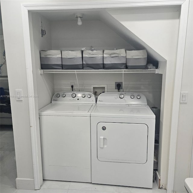 laundry room featuring independent washer and dryer