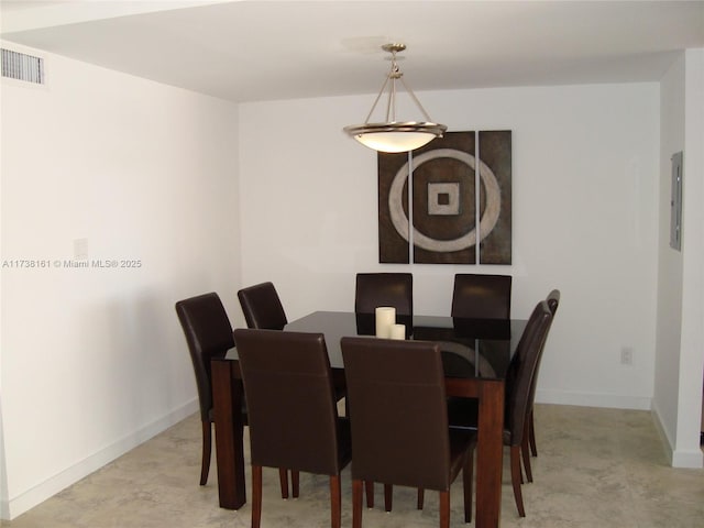 dining area featuring electric panel