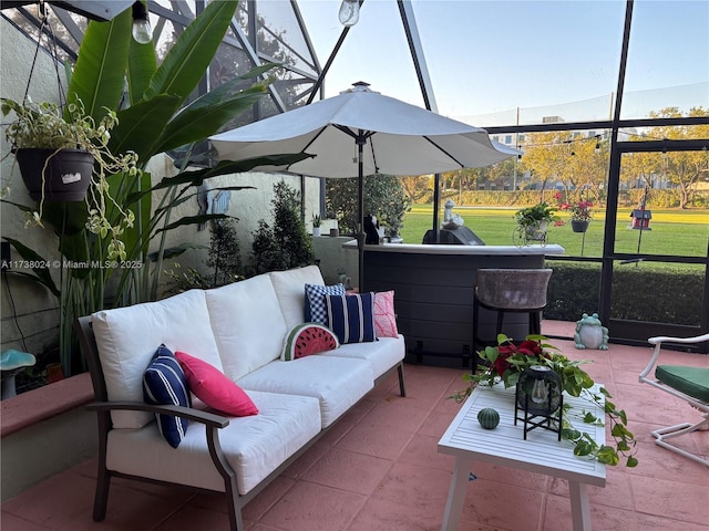 view of patio with an outdoor hangout area