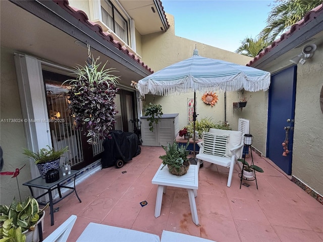 view of patio featuring area for grilling