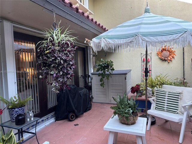 view of patio with grilling area