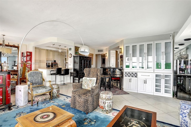 view of tiled living room