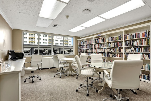 office area featuring carpet floors