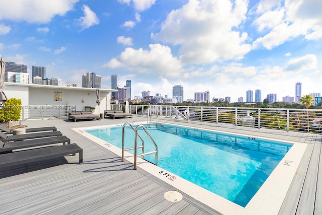 view of pool with a patio area