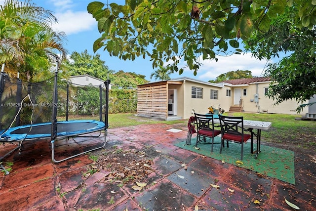 view of patio with a trampoline