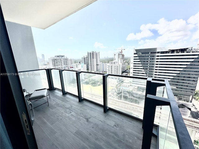 balcony featuring a city view