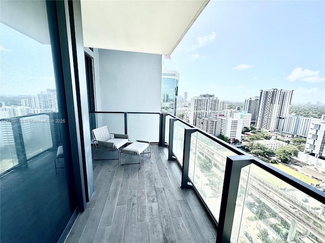 balcony with a city view