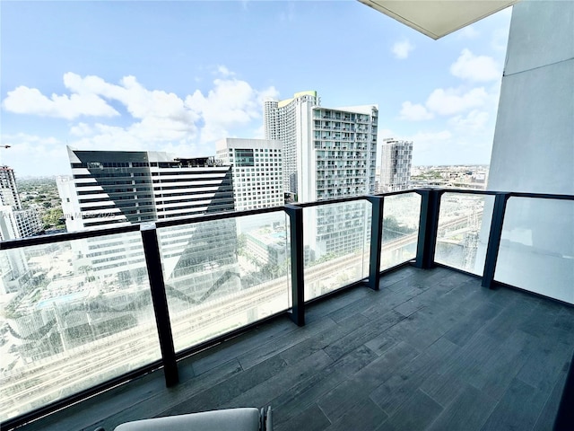 balcony with a city view