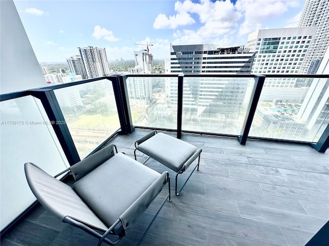 balcony with a view of city