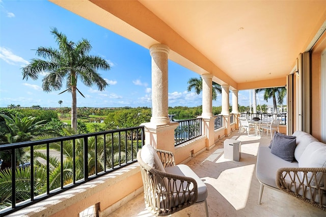 view of patio / terrace featuring a balcony