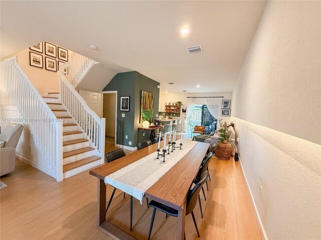 dining room featuring light hardwood / wood-style flooring