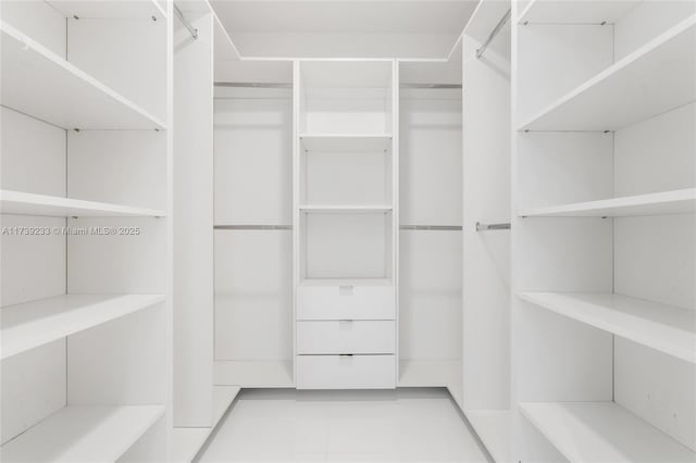 view of walk in closet