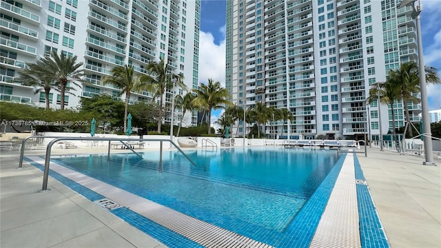 view of pool featuring a patio area