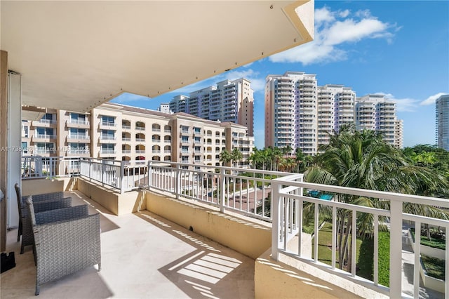 balcony with a city view