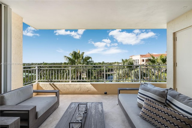 balcony featuring an outdoor living space