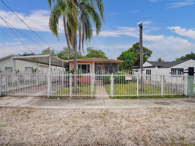 view of single story home