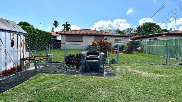 view of yard with a playground