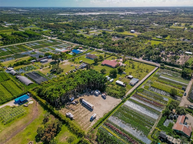 aerial view with a rural view