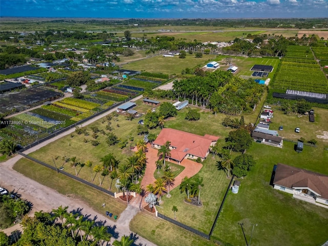 bird's eye view with a rural view