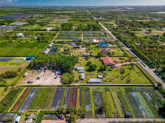 bird's eye view with a rural view