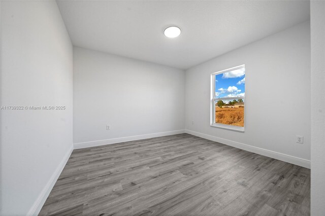 empty room featuring light wood-type flooring