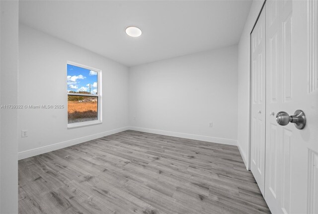 empty room featuring light wood-type flooring