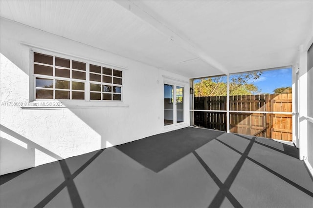 view of unfurnished sunroom