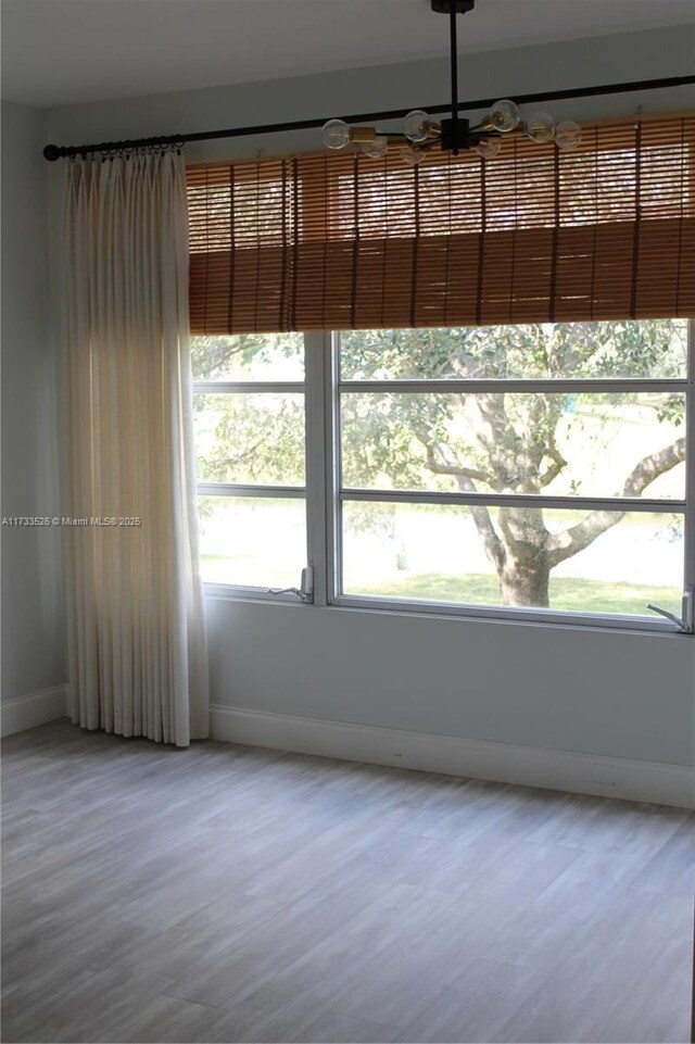 unfurnished room with wood-type flooring