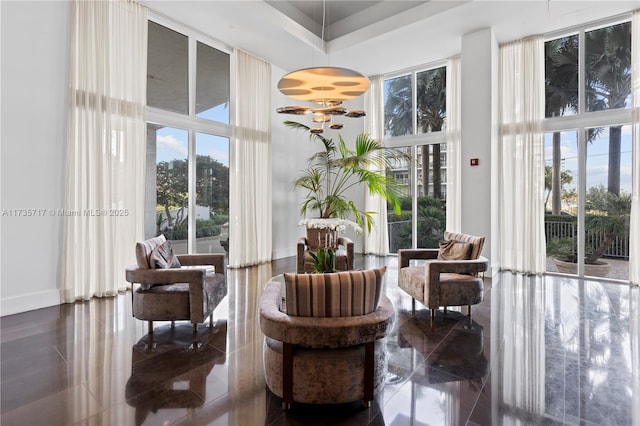 living area featuring plenty of natural light