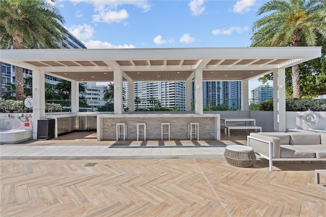 view of patio / terrace featuring an outdoor living space