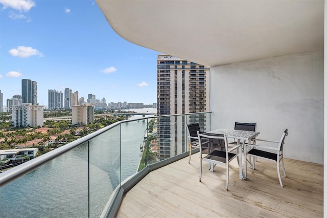 balcony with a water view