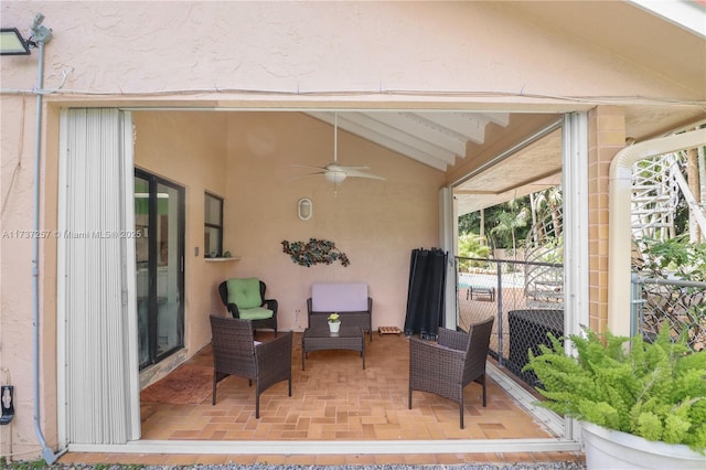 view of patio / terrace with ceiling fan