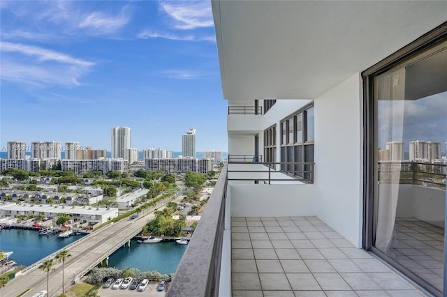 balcony with a water view