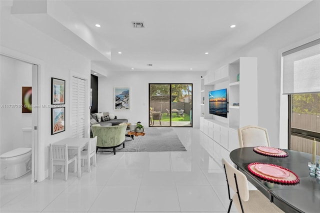 view of tiled dining room