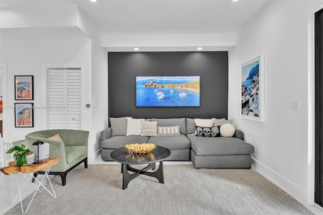 living room featuring carpet floors