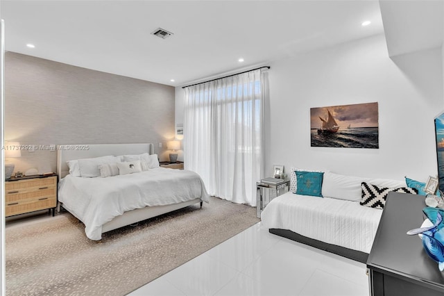 view of tiled bedroom