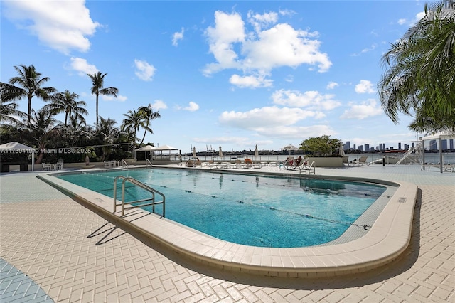 view of pool with a patio