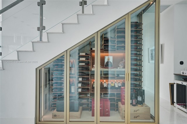 view of wine cellar