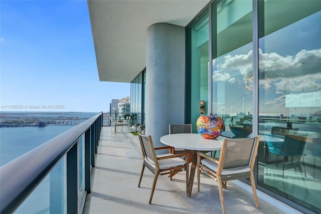 balcony with a water view