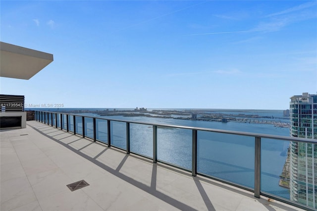 balcony with a water view