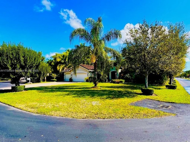 view of front facade featuring a front yard