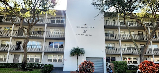 view of property with a garage