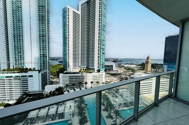 balcony with a water view