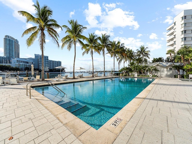 view of pool with a patio