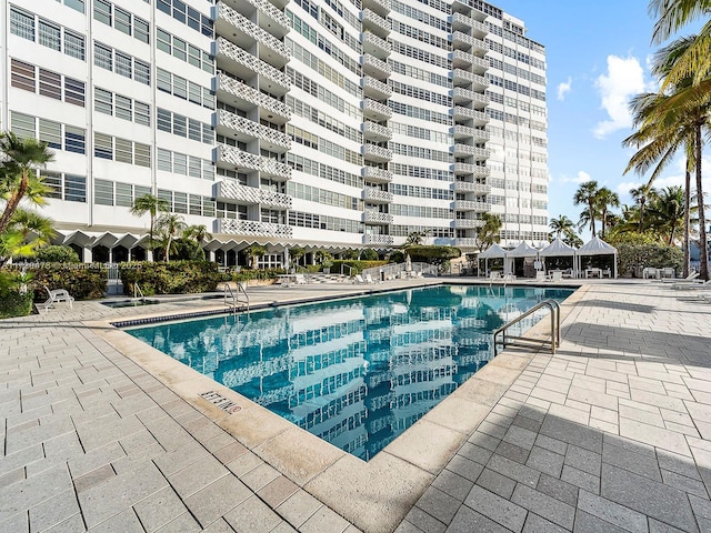 view of pool with a patio area