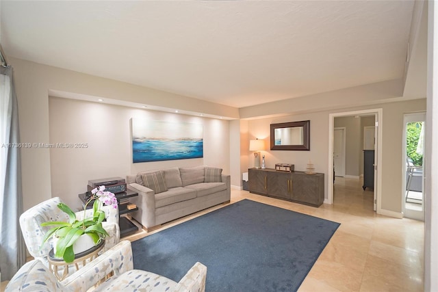 view of tiled living room